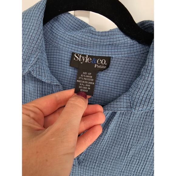 Style&Co Women's Waffle Ribbed Short Sleeve Collared Polo Dress Size 12P - Picture 3 of 5